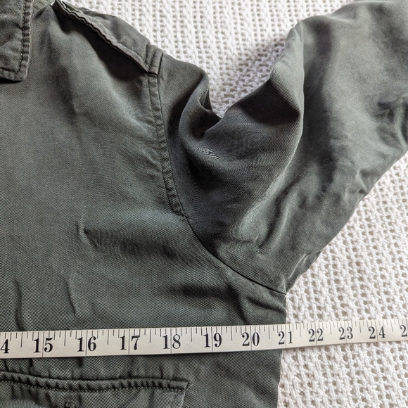Dakota Collective Women's Jacket Green Women's Medium Button Front Shell Tencel - Picture 7 of 10